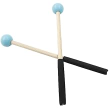 Bonsicoky 8 Inch Percussion Mallets Stick with Rubber Head and Handle,Wood Drum Mallets for Xylophone,Glockenspiel, Blue