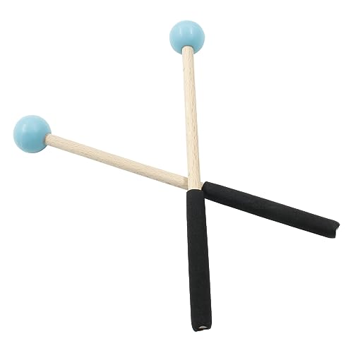 Bonsicoky 8 Inch Percussion Mallets Stick with Rubber Head and Handle，Wood Drum Mallets for Xylophone,Glockenspiel, Blue