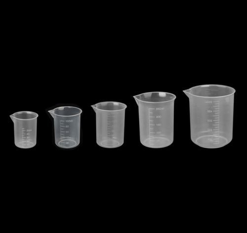 Image of Truvic 50ml 100ml (250ml-2) 500ml Plastic Science Beaker Set Measuring Cup - 5pcs