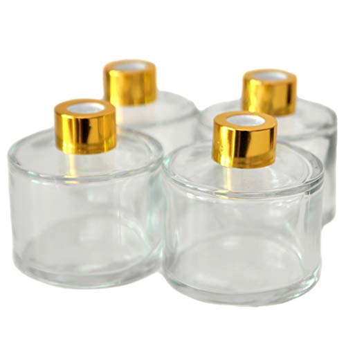 4個セット円筒形のアロマ精油拡散ボトル、100mlオフィス、ショップ、ホームアロマガラスボトル