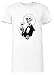 Esqueleto Cabeza Mujer Camiseta Larga tee Blanco Women's White T-Shirt Long