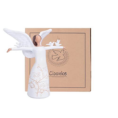 Angel Figurines,Angel Collectible Figurine,Happiness Gifts for Women,Guardian Angel Figures,Cheerful Gift for Women,Angel Sculpted Hand-Painted Figurine,Angel Figurine of Happiness,Freedom and Peace