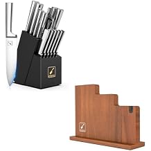 imarku Knife Set - 15PCS Kitchen Knife Set Japanese High Carbon Stainless Steel Knives Set for Kitchen & Magnetic Knife Block Rack for Kitchen Counter