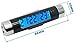 MACHSWON Car LCD Digital Temperature + Time Clock with Blue Blacklight for Car Bicycle Motorcycle Auto Moto Truck, 86 x 20mm