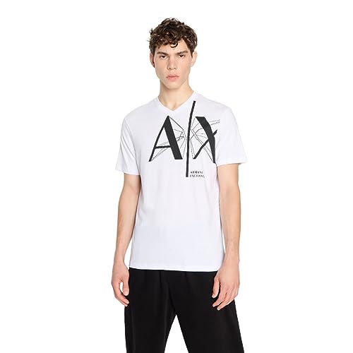 Armani Exchange We Beat as one TAAMen's Printed 3D Logo, V Neck, Regular...