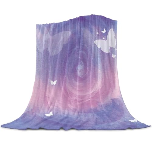 XGTEAHHC Manta abstracta de franela fina, color morado, manta cálida y suave para sofá, cama, colcha de viaje (rosa, 150 x 200 cm)