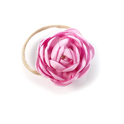 My Lello Baby Girl Ranunculus Flower Stretchy Nylon Elastic Headbands Set 2pcs - Medium - Sweet Iris/Periwinkle2