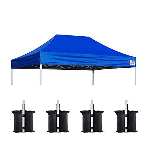 Image of Eurmax USA 8x12 Pop Up Canopy Replacement Top,Universal Instant Canopy Cover ONLY,Heavy Duty UPF 50+ UV Protection,Water & Wind Resistant Tarp,30+ Colors Available,Bonus 4 Sand Bags(Blue)