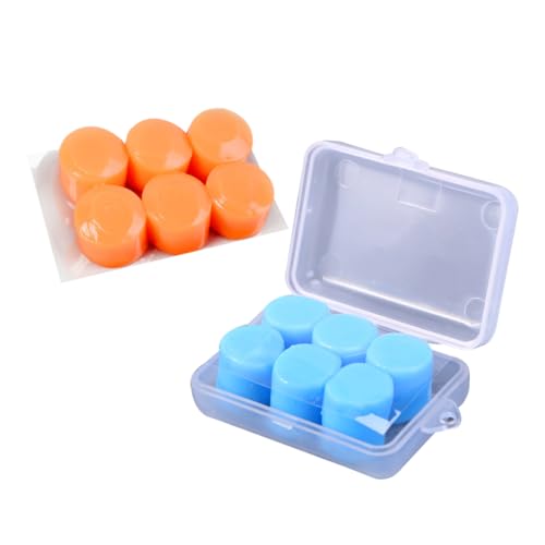 FRCOLOR 6 Pairs Silicone Diving Ear Plugs Waterproof for Swimming Soft Comfortable and Durable Underwater Ear Covers Cord