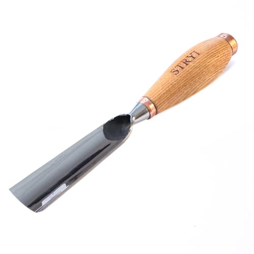 Stryi SG730 - Cuchilla grande de 1.2 pulgadas #7, herramientas de tallado de madera para mazo, herramienta manual para carpintería, cincel curvado, acero al carbono