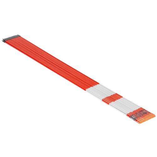 VEVOR Schneestangen, 200 Stück, 122 cm lang, 6,35 mm Durchmesser, Auffahrtstangen mit 30 cm Stahlbohrern, reflektierende Einfahrtsmarkierung, Fiberglasstangen für Parkplätze, Gehwege, Schneeräumen