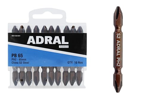 Image of PB65 Power Bit HD - 65mm Double Sided PH2 Magnetic Screwdriver Bit | S2 Steel | High Torque | Brown Anti-Rust Coating | Extra Strong Magnetic Head | Pack of 10