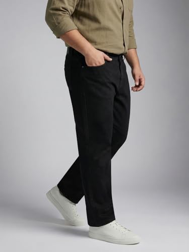 Image of Urbano Plus Men's Relaxed Fit Washed Denim Jeans Non-Stretchable