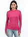 Jeqeocafy Women's Knitted Rib Mock Neck Long Sleeve Tshirt Fall Fashion Basic Thermal Underwear Tops Winter Clothes 2026 Rose