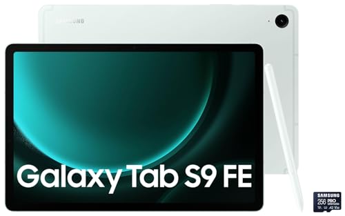 Image of Samsung Galaxy Tab S9 FE, Wi-Fi, Tablet, Mint PRO Ultimate microSD Memory Card + Adapter, 256GB microSDXC