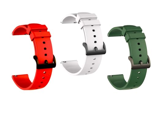 Image of IIK COLLECTION 22mm Silicone Strap for Smart Watches | Combo Pack Compatible With Noise, Fireboltt, Boat Xtend, Pebble, Boat Flash, Noise Color Fit, Ultra Smart Watch & All Watches