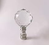 Set of 2 Gorgeous Acrylic Crystal Ball Lamp Shade Finials, Harp Toppers - Clear