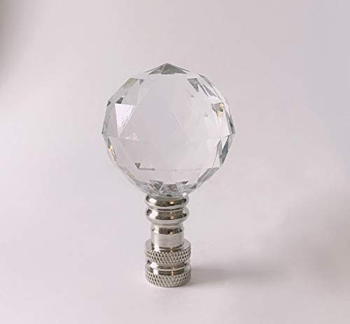 Set Of 2 Gorgeous Acrylic Crystal Ball Lamp Shade Finials, Harp Toppers - Clear #TOP1