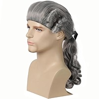 PORSMEER La Family Wig: Gomez Perruque Homme Noir Costume