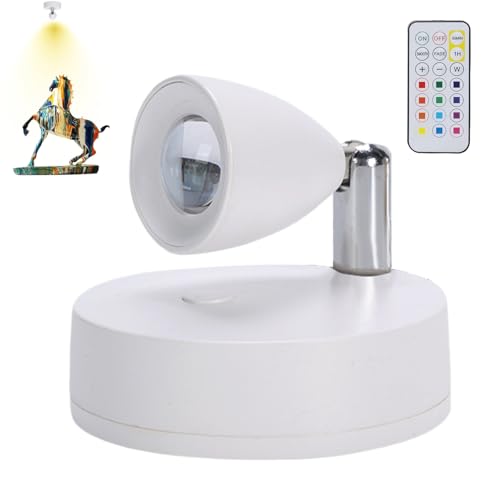 Éclairage d'intérieur pour l'art – Spots LED rechargeables, lumières d'accentuation télécommandées pour décoration | Faisceau lumineux alimenté par piles pour, petits luminaires montants sans