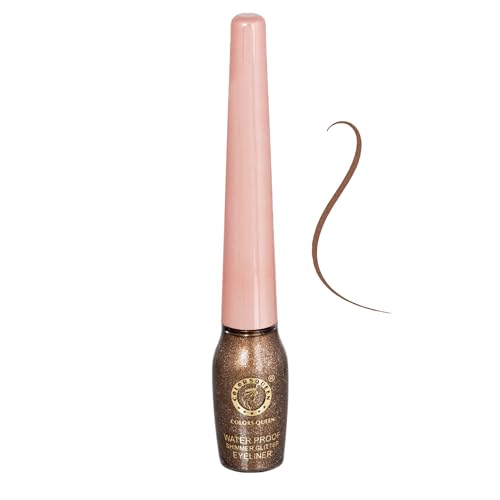Image of Colors Queen Sky Eyes Shimmer Glitter Waterproof Eyeliner | Long Lasting Liquid Eyeliner with Precision Application | Highly Pigmented & Smudge Proof Eyeliner for Eye Makeup (Shade - 08, 5ml)
