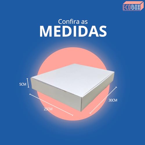 Caixa Papelão Montável Para Roupas e Salgados 30x25x5cm 10 Caixas