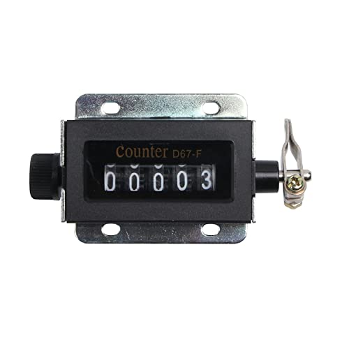 Tiardey Compteur mécanique,Compteur Manuel de Course de Traction Manuelle réinitialisable mécanique à 5 Chiffres pour Presse et Presse à Imprimer