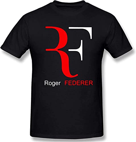 HEN62SS Men's Ro_Ger Fed_Erer Cotton Lightweight Classical Vintage Short Sleeve T-Shirt(X-Large)