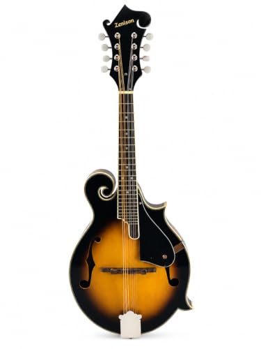 Zenison 8-String MANDOLIN F-Style SUNBURST TOBACCO Sandalwood Silver Hardware with F-Holes