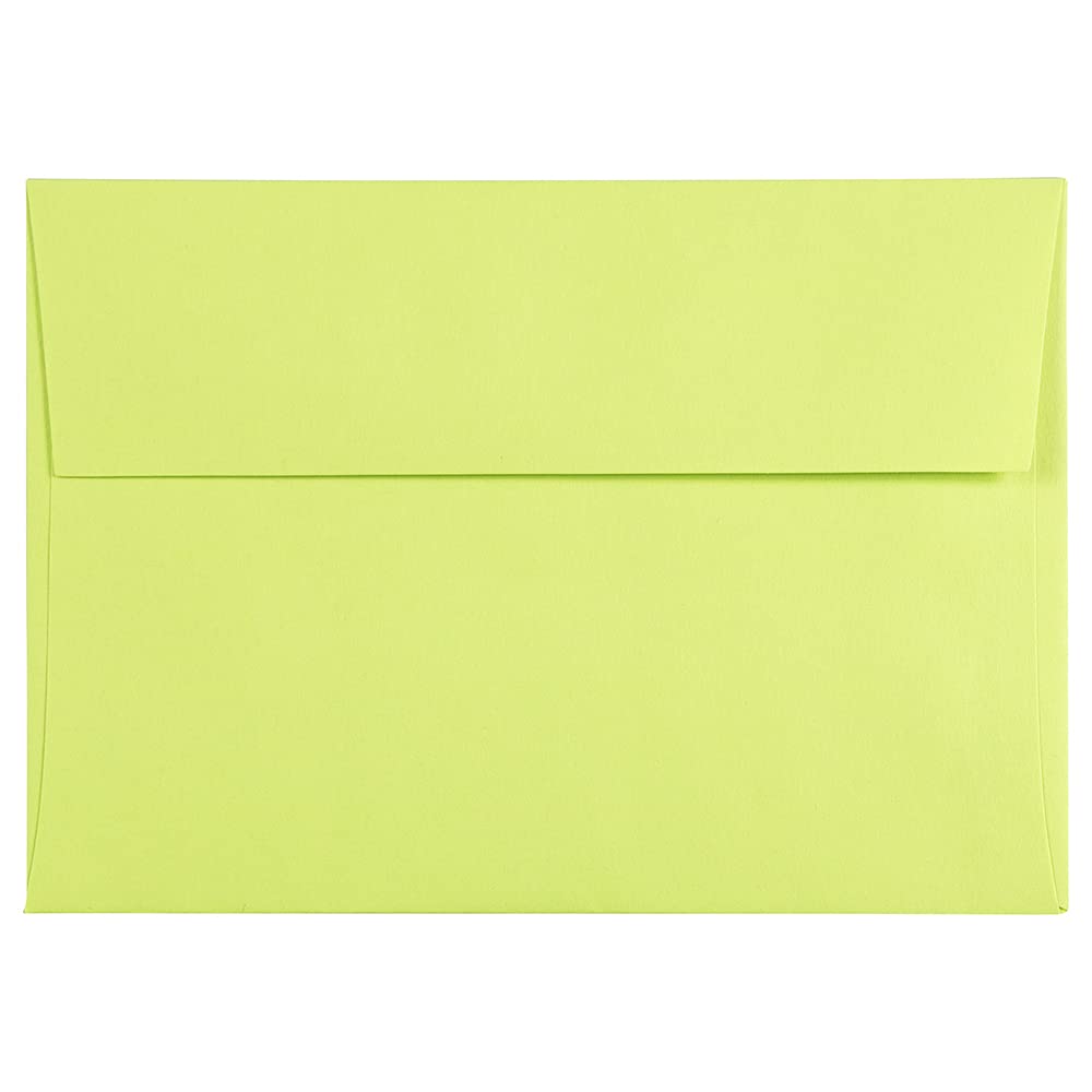 JAM PAPER 4Bar A1 Colored Invitation Envelopes - 3 5/8 x 5 1/8 - Ultra Lime Green - 100/Pack