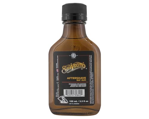 Suavecito Bay Rum After Shave for Men, Soothes and Refreshes Skin After Shaving, Helps Reduce Razor Burn and Irritation, Moisturises and Conditions Skin, Classic Bay Rum Scent 100ml