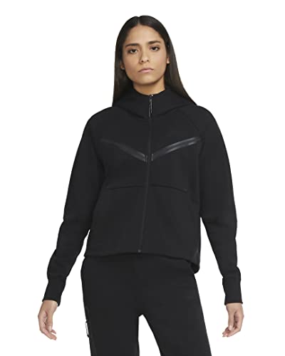 Nike Women's Sportswear Tech Fleece Windrunner Women's Full-Zip Hoodie, Black/Black, XXL