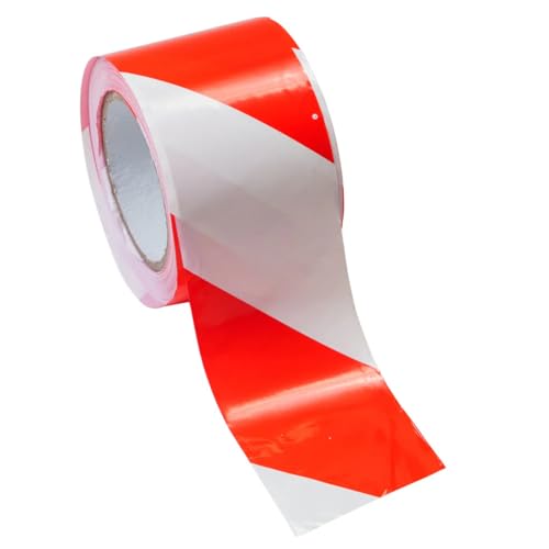 Shield Right Red & White Barricade Tape 75mm x 100m – Heavy-Duty Non-Adhesive Safety Barrier Tape | High-Visibility Hazard Warning Tape for Construction, Events & Emergency Use
