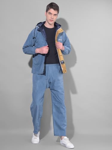 Image of Dollar Rainguard Men's PVC Full Sleeve Solid Reversible Sporty Raincoat Set With Adjustable Hood and Pocket
