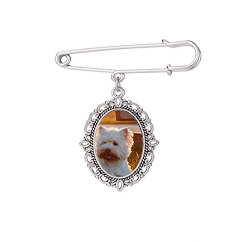 Broche chien blanc lly nuit le clip idéal pour fixer vos châles et robes