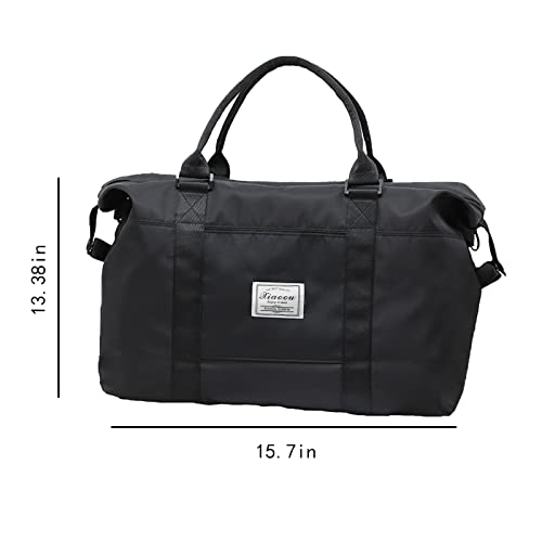 Large Capacity Tote Bag Duffle Bags for Sports and Weekend Travel, Duffel Bags Sport Bags Lightweight, 15.7 inch, Black2