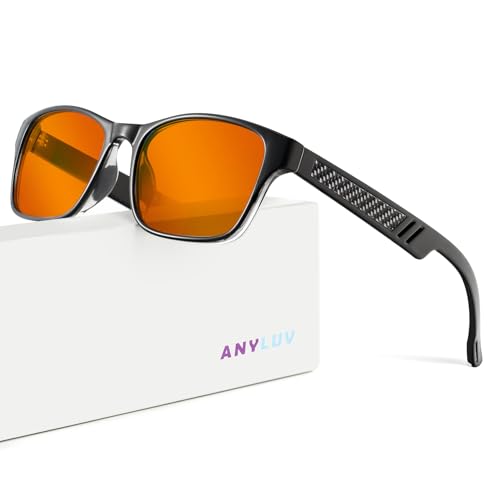 Image of ANYLUV Blue Light Blocking Glasses for Men Women Lightweight Computer Gaming Glasses Anti Eye Strain Rectangle Frame