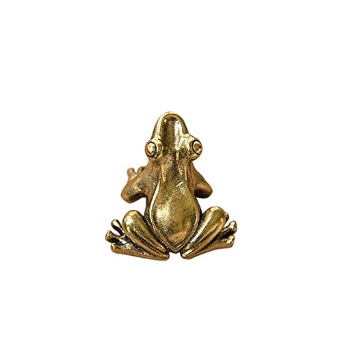 Kleine Frosch-Statue, Retro-Frosch-Statue, niedliche Frosch-Figuren, Tisch-Retro-Ornament, Mini-Tier-Figuren, Messing-Froschhandwerk
