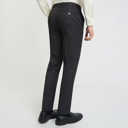 Image of Raymond Men's Checks Pattern Contemporary Fit Poly Viscose Blend Flat Front Formal Trouser