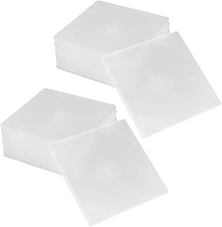 CRAFTHROU 20 Pçs Estojos De CD Transparentes Bolsa Quadrada Cds Transparentes Organizador De Capa Única Caixa De Dvd Organizador De CD Caixa De Dvd Caixa Dvd Caixa Transparente CD Dvd