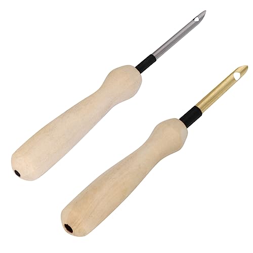 SEWACC 2pcs Punch Needle Embroidery Needles for DIY Sewing Accessories for Adults Craft Projects Versatile Durable Tools for Embroidery Work