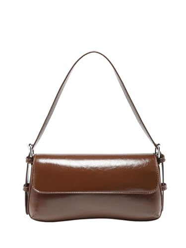 Image of Verdusa Women's Y2K Trendy Purse Boho Bags Faux Oiled Leather Tote Handbag Flap Underarm Shoulder Bag