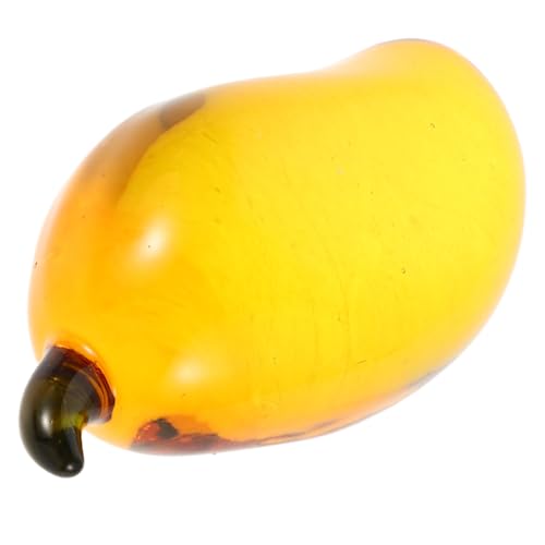 Design elegante: il design elegante e semplice di questo mango di cristallo lo rende un'aggiunta di stile a qualsiasi scrivania, integrandosi bene con vari stili di arredamento, statuetta decorativa natalizia, decorazione di frutta in vetro