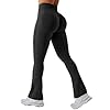 YEOREO Mini Flare Leggings Womens Workout Butt Lifting Legging Hidden Scrunch Seamless 28" Impact Lilliean Yoga Pants Black M