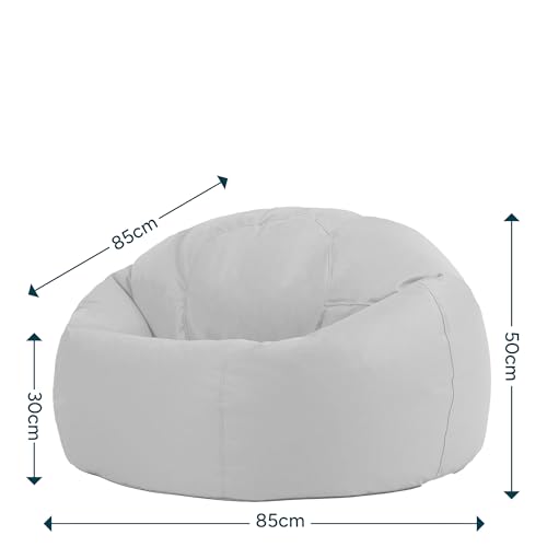 Bean Bag Bazaar Kingston Sitzsack für Erwachsene, Dunkelgrau, Gaming Sitzsack mit Füllung, Bean...