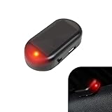 Sinytuto 1 PC Car Solar Security Anti-Theft Light, 1.96 x 1.06 Simulation Warning Strobe Light Alarm, LED in-car Smart Induction Decoration, Universal for Car Pasting Installation Accessories (Red)