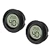 Price comparison product image EEEKit 2 Pack LCD Digital Hygrometer Thermometer, Indoor Outdoor Humidity Meter Temperature Gauge for Humidifiers Dehumidifiers Greenhouse Basement Babyroom, Black Round