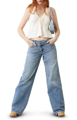 PacSun Women's Casey Low Rise Baggy Jeans Asymmetrical