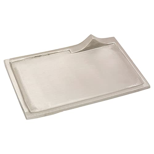 NKlaus piatto per candele rettangolare 18x12cm ottone nichelato decorazione piattino 10612