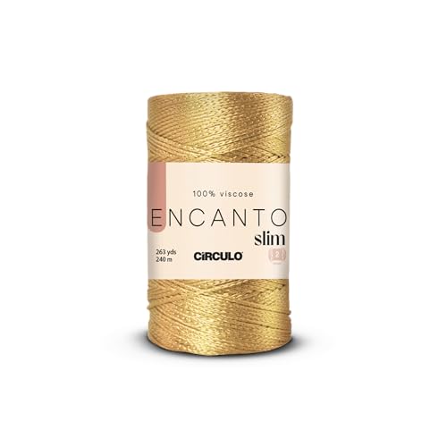 Image of CIRCULO Encanto Slim Roll Yarn 100% Viscose - Luxury & Shine - Sport Weight Yarn - 262 yds, 3.52 oz - Color 7577 - Gold